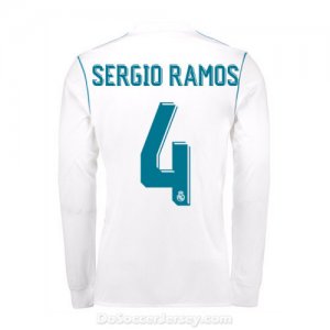 Real Madrid 2017/18 Home Sergio Ramos #4 Long Sleeved Shirt Soccer Jersey