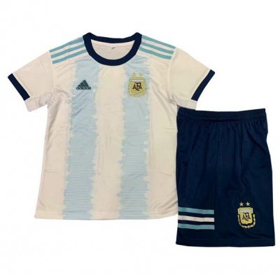 Argentina 2019 Copa America Home Children Soccer Kit Shirt And Shorts