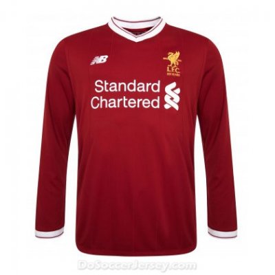Liverpool 2017/18 Home Long Sleeved Shirt Soccer Jersey