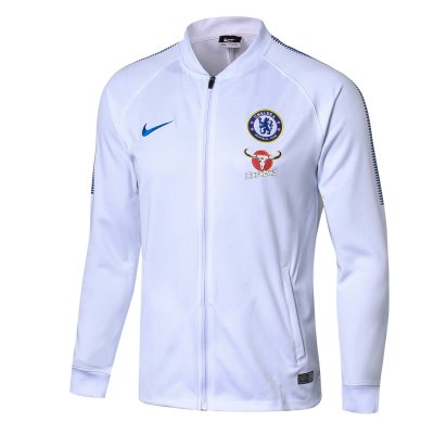 Chelsea 2017/18 White Track Jacket Top