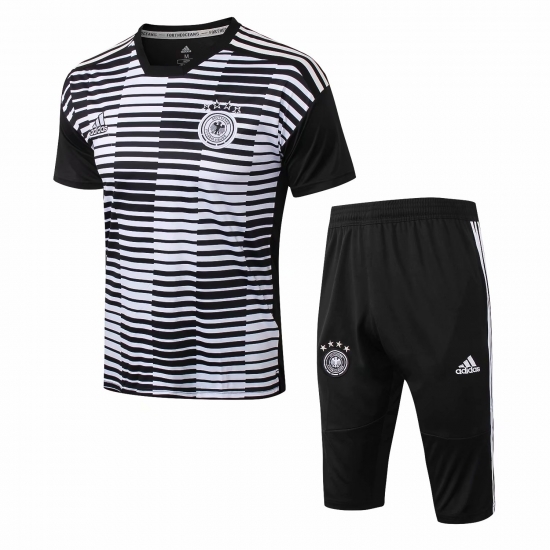 Germany FIFA World Cup 2018 Black Stripe Short Training Suit - Click Image to Close