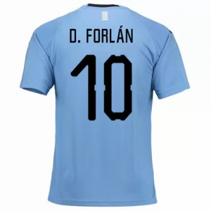 Uruguay 2018 World Cup Home Diego Forlán Shirt Soccer Jersey