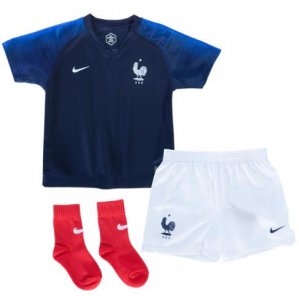 France 2018 World Cup Home Kids Soccer Kit Children Shirt + Shorts + Socks
