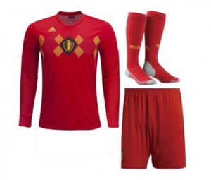Belgium 2018 World Cup Home LS Soccer Whole Kits (Shirt+Shorts+Socks)