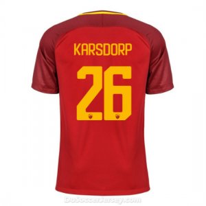 AS ROMA 2017/18 Home KARSDORP #26 Shirt Soccer Jersey