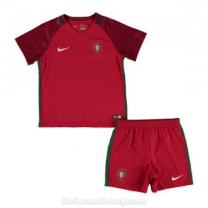Portugal 2016/17 Home Kids Soccer Kit Children Shirt And Shorts