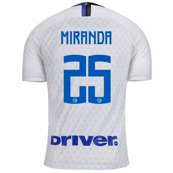 Inter Milan 2018/19 MIRANDA 25 Away Shirt Soccer Jersey - Click Image to Close