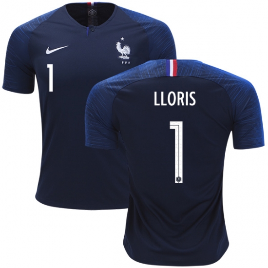 France 2018 World Cup HUGO LLORIS 1 Home Shirt Soccer Jersey - Click Image to Close