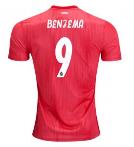 Karim Benzema Real Madrid 2018/19 Third Red Shirt Soccer Jersey
