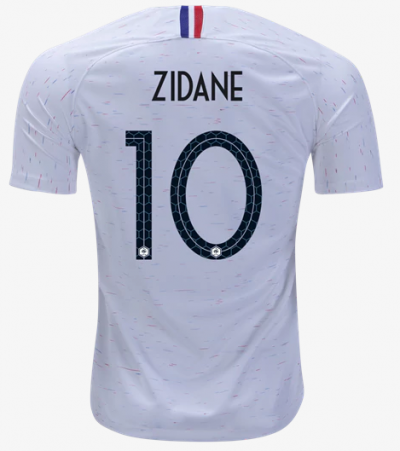 France 2018 World Cup Away Zinedine Zidane Shirt Soccer Jersey