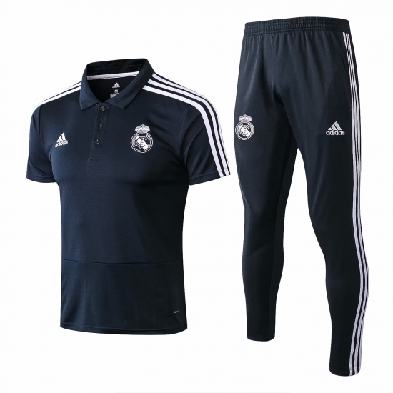 Real Madrid FIFA World Cup 2018 Grey Polo + Pants Training Suit - Click Image to Close