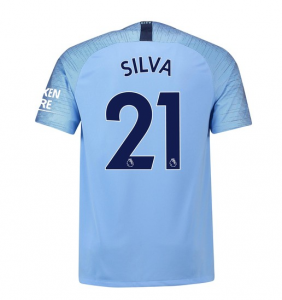 Manchester City 2018/19 Silva 21 Home Shirt Soccer Jersey