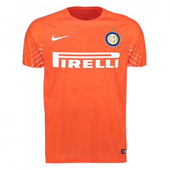 Inter Milan 2017/18 Orange Goalkeeper Shirt Soccer Jersey - Click Image to Close