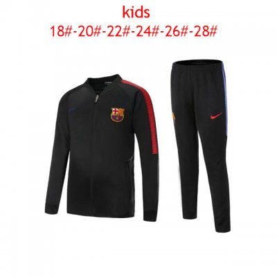 Kids Barcelona Jacket + Pants Suit Black 2017/18