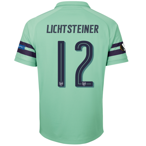 Arsenal 2018/19 Stephan Lichtsteiner 12 UEFA Europa Third Shirt Soccer Jersey