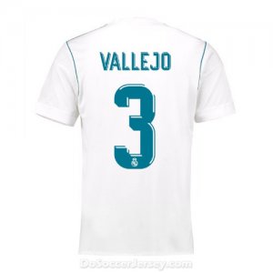 Real Madrid 2017/18 Home Vallejo #3 Shirt Soccer Jersey