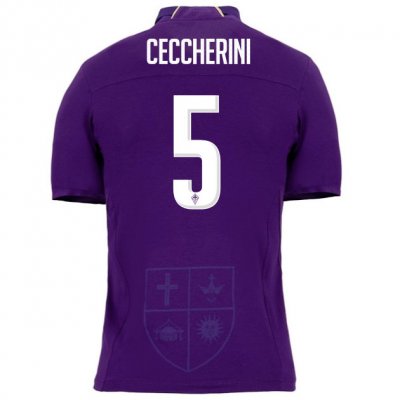 Fiorentina 2018/19 CECCHERINI 5 Home Shirt Soccer Jersey
