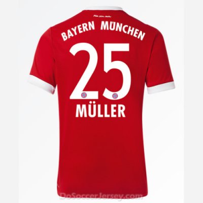 Bayern Munich 2017/18 Home Müller #25 Shirt Soccer Jersey