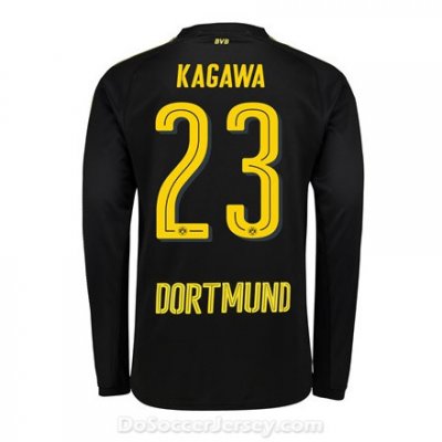 Borussia Dortmund 2017/18 Away Kagawa #23 Long Sleeve Soccer Shirt