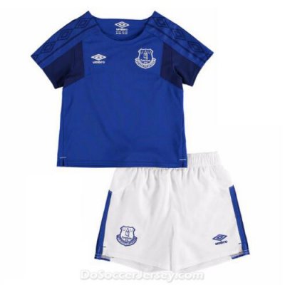 Everton 2017/18 Home Kids Soccer Kit Children Shirt And Shorts
