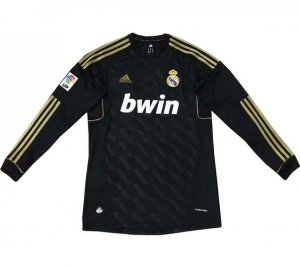Real Madrid 2012 Away Black Retro Shirt Long Sleeve Soccer Jersey