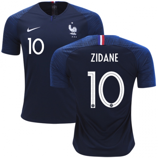 France 2018 World Cup ZINEDINE ZIDANE 10 Home Shirt Soccer Jersey - Click Image to Close