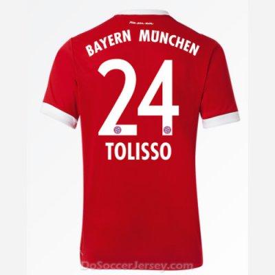 Bayern Munich 2017/18 Home Tolisso #24 Shirt Soccer Jersey