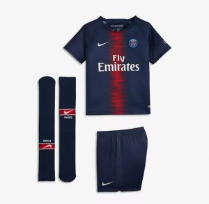 PSG 2018/19 Home Kids Soccer Jersey Whole Kit Children Shirt + Shorts + Socks
