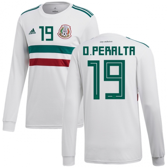 Mexico 2018 World Cup Away ORIBE PERALTA 19 Long Sleeve Shirt Soccer Jersey - Click Image to Close