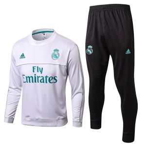 Real Madrid 2017/18 White Training Suits(O’Neck Shirt+Trouser)