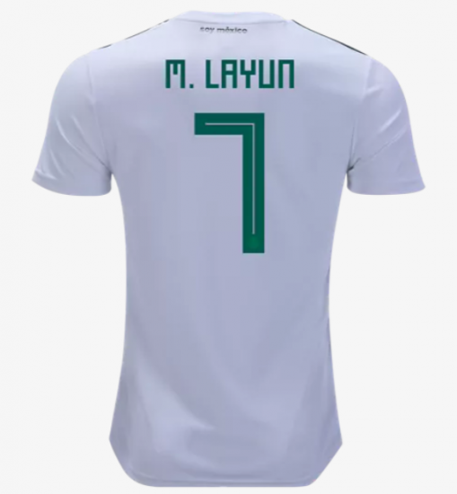 Mexico 2018 World Cup Away Miguel Layon Shirt Soccer Jersey - Click Image to Close