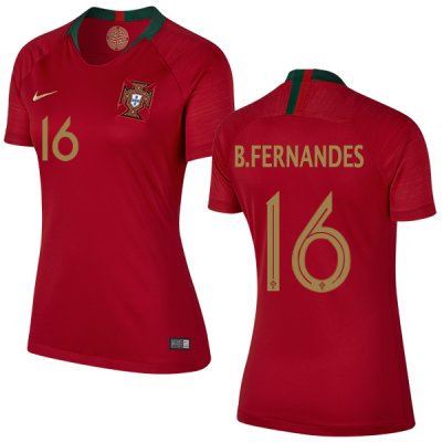 Portugal 2018 World Cup BRUNO FERNANDES 16 Home Women's Shirt Soccer Jersey