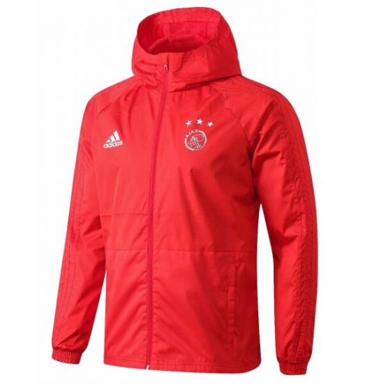 Ajax 2018/19 Red Woven Windrunner Jacket - Click Image to Close