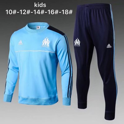 Kids Olympique Marseille Training Suit O'Neck Light Blue 2017/18
