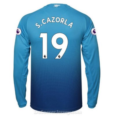 Arsenal 2017/18 Away S.CAZORLA #19 Long Sleeved Shirt Soccer Jersey