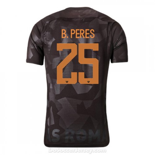 AS ROMA 2017/18 Third B. PERES #25 Shirt Soccer Jersey