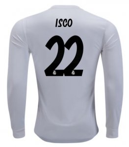 Isco Real Madrid 2018/19 Home Long Sleeve Shirt Soccer Jersey