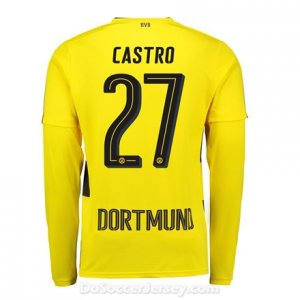 Borussia Dortmund 2017/18 Home Castro #27 Long Sleeve Soccer Shirt