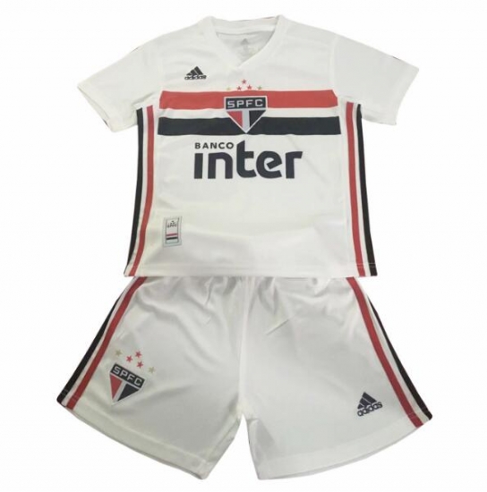 Kids Sao Paulo FC 2019/2020 Home Soccer Jersey Kits (Shirt+Shorts) - Click Image to Close