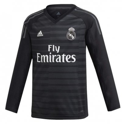 Real Madrid 2018/19 Home Black Goalkeeper LS Shirt Soccer Jersey