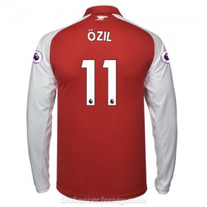 Arsenal 2017/18 Home ÖZIL #11 Long Sleeved Shirt Soccer Jersey