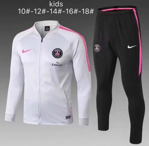 Kids PSG 2018/19 Light Grey Training Suit (Jacket + Pants)