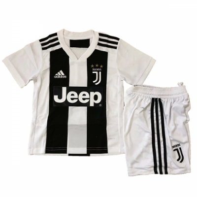Juventus 2018/19 Home Kids Soccer Jersey Kit Children Shirt + Shorts
