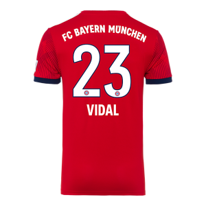 Bayern Munich 2018/19 Home 23 Vidal Shirt Soccer Jersey