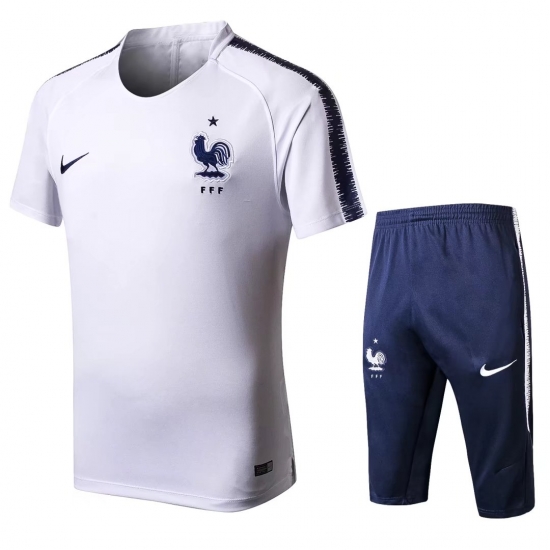 France 2018 World Cup White Short Training Suit - Click Image to Close