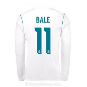 Real Madrid 2017/18 Home Bale #11 Long Sleeved Shirt Soccer Jersey