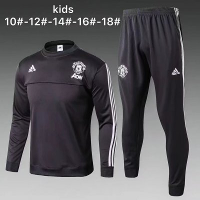 Kids Manchester United Training Suit O'Neck Black 2017/18