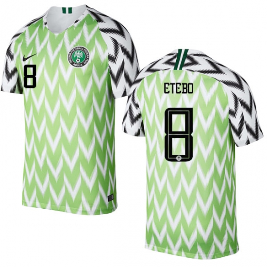 Nigeria Fifa World Cup 2018 Home Oghenekaro Etebo 8 Shirt Soccer Jersey - Click Image to Close