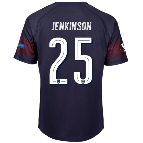 Arsenal 2018/19 Carl Jenkinson 25 UEFA Europa Away Shirt Soccer Jersey