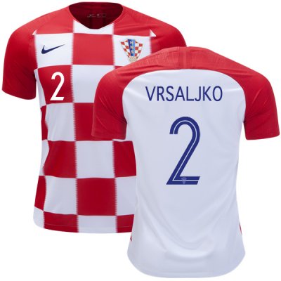 Croatia 2018 World Cup Home SIME VRSALJKO 2 Shirt Soccer Jersey